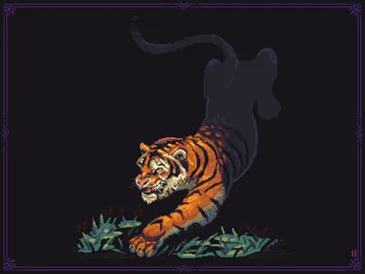 Happy Lunar New Year [pixel art] 16bit 8bit aseprite chinese new year dithering dotpict game art illustration lunar new year nft pixel art pixelart pixels raster retro art sprite tiger tigris тигр ドット絵