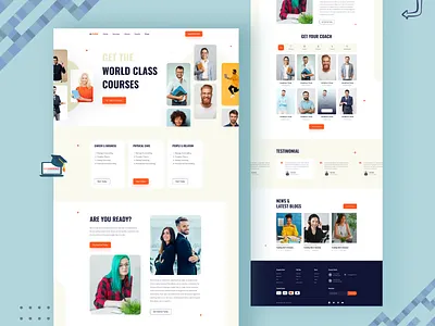 Online Course Landing Page course landing page courses e study education landing page elearning graphic design landing page learn learning platform learning website online class online course online learning online school online study trendy design ui design ux design web design website