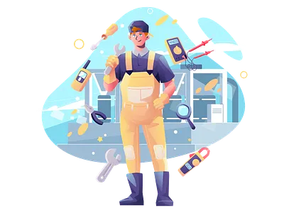 Electrician character electrician illustration vector
