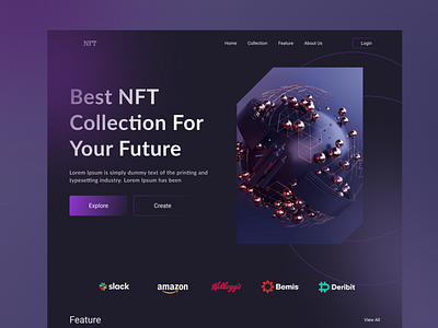 NFT Marketplace Website Design design landing page nft art nft landing page nft landing page exploration nft marketplace nft marketplace header nft marketplace web design nft marketplace website design nft platform nft web app nfts marketplace ui ux