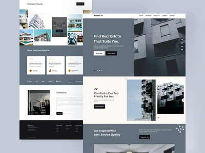 Real Estate Website design apartment architecture building clean design housing landingpage minimal properties property real estate residence ui ux web website website design