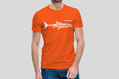 T- Shirt Design for a Marketing Agency advertising appareldesign blue digital agency fish t shirt design funnny t shirt orange print print design shark tshirt shark typography tdesign teedesign tshirt tshirtdesign typographic t shirt design typography