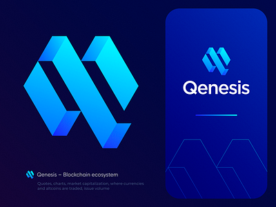 Concept logo Qenesis block coin crypto cyrrency finance icon logo logodesign logotype money monogram q q letter sign symbol token