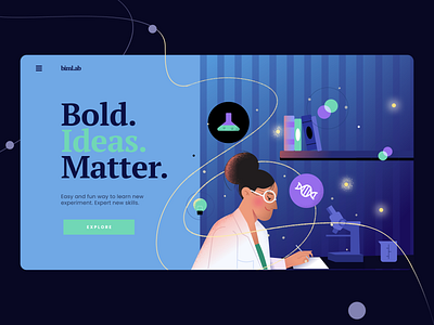 Laboratory Landing Page Illustration colour exploration flat design illustration laboratory landingpage ui