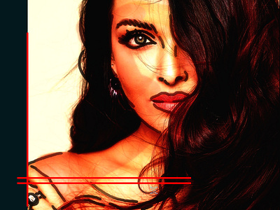 Portrait Practice_ Aishwarya Rai digital art illustration