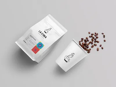 La Cima - Coffee Cup & Pouch bird brand identity branding branding agency branding studio coffee color palette drop graphic design guatemala icon lettering logo logotype packaging pattern saudi arabia specialty coffee vector