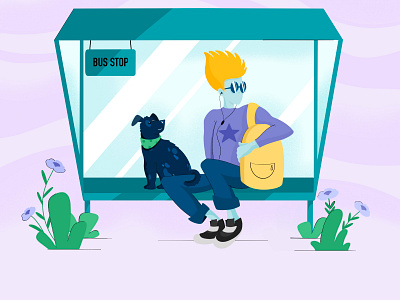 Bus stop 3d affinity art artist behance branding character creative design digital painting dribbble flat design graphic design illustration logo procreate sketch ui ux vector