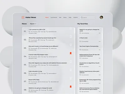 Haker news redesign. branding design home page landing page news news page redesign ui ui web user interface ux web web design website