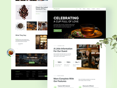 Tea Shop Landing Page clean greentea homepage landingpage minimal tea teashop ui ux website