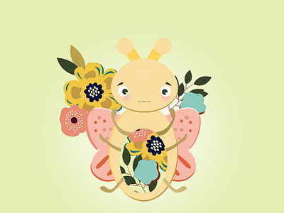 Bee adobe bee bumblebee character design easter floral illustration illustrator pastel vector