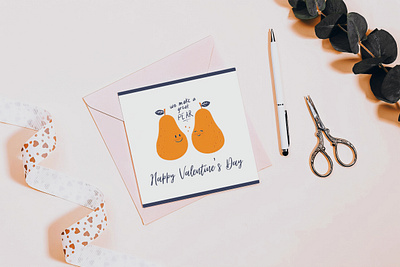 Valentine's Day Card cute cute illustration design graphic design illustration love pear perfect pear valentine valentines day