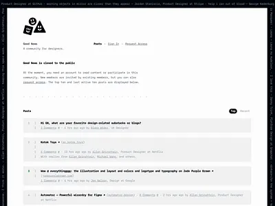 Good News community flat forum goodnews layervault marquee minimal monochrome monospaced