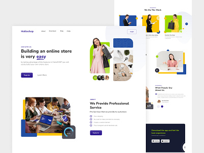 Halloshop Landing Page branding design educational landing page shop shopping ui uidesain uiux user userinterface userinterfacedesign webdesign webshopping website