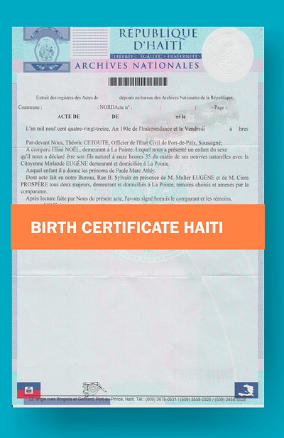 Birth Certificate Haiti birth certificate haiti birth certificate template haiti