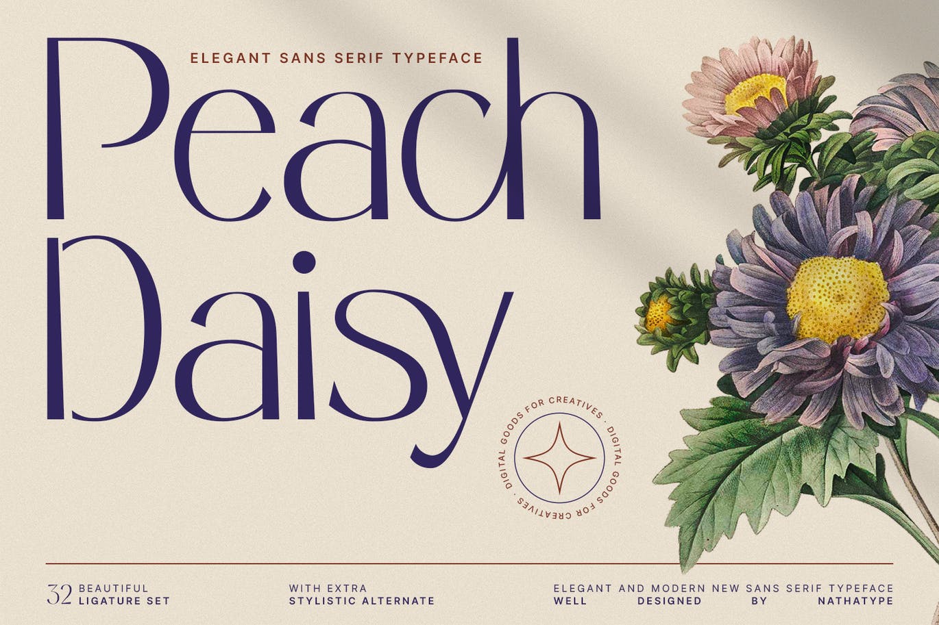 Peech Daisy Font app branding design display font graphic design illustration lettering logo serif typeface typography ui ux vector