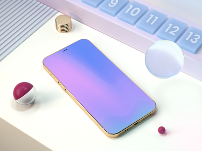 Pastel Mobile Composition vol2 3d 3dart architecture art c4d cinema4d colorful composition design mobile mockup motion graphics render space ui