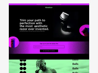 Kinetica - Product Page Design branding design ecommerce graphic design interface product design razor shaving ui user experience user interface design ux web web design web marketing web page design website website design