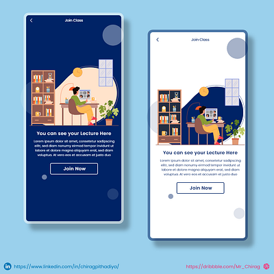 Join Online Class in Dark and light Variant class redesign ui ui ux