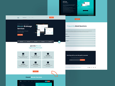 Bitcoin Brokerage Service Landing Page bitcoin blockchain brokerage crypto cryptocurrency interface interfacedesign landing page minimal ui ui design user interface design uxui web web 3 web 3.0 web design web ui website