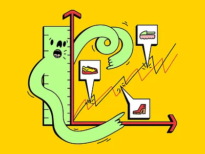 Become a Strategist advice career character chart creative d and ad dad digital dope editorial illustration industry measurement new blood ruler shoes strategist strategy vector yellow