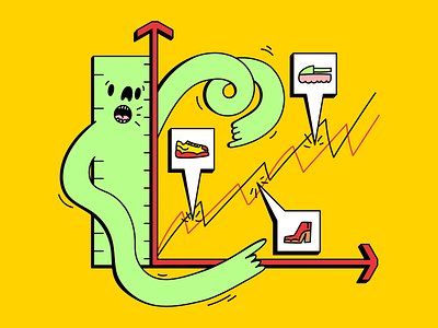 Become a Strategist advice career character chart creative d and ad dad digital dope editorial illustration industry measurement new blood ruler shoes strategist strategy vector yellow