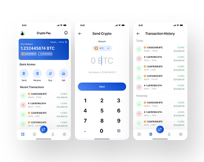 Crypto Wallet UI – Send, Store & Trade with Ease! app design crypto figma mobile application ui ux