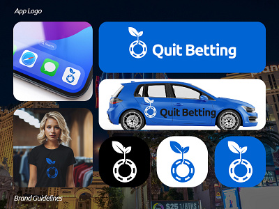 Logo for Quit Betting app app logo brand guidelines brand identity branding business casino logo logos mockup modern modern logo simple visual identity