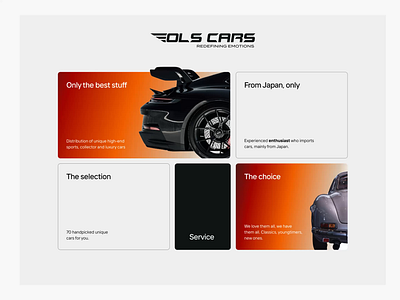 Bento grid for super car dealership website animation app automotive bento bento grid graphic design grid modern super car ui ux web design website