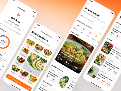 sandow v2: AI Fitness & Nutrition App | Browse Meal Category UI ai fitness app ai workout app clean diet app figma ui kit fitness mobile app fitness ui kit meal app meal planner app minimal modern nutrition app nutrition ui nutrition ui kit orange personalized fitness smart fitness smart workout wellness app workout app