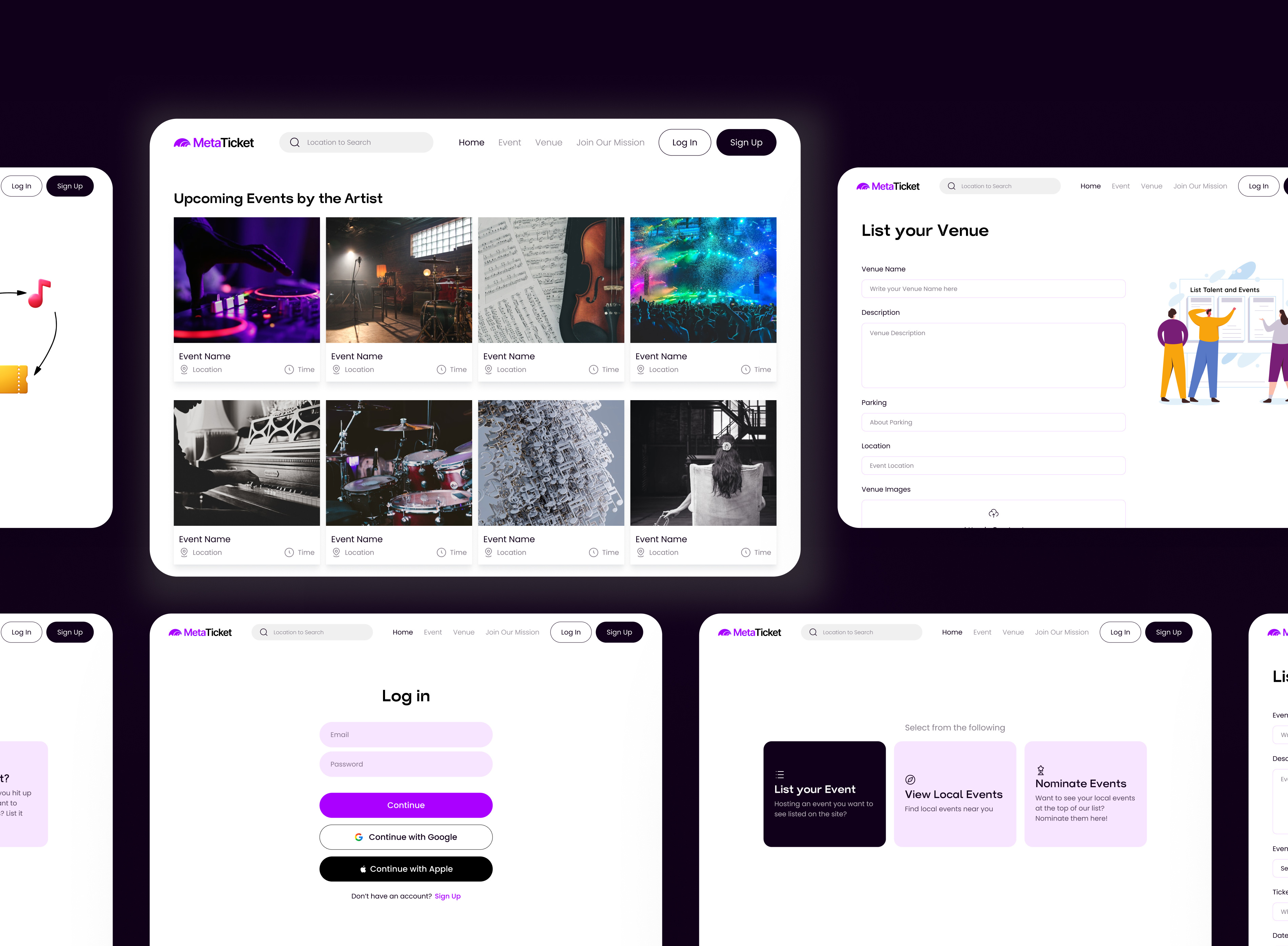 Venue and Event Listing Platform UI Concept event listing figma platform design ui design ui ux ux design venue listing web app design