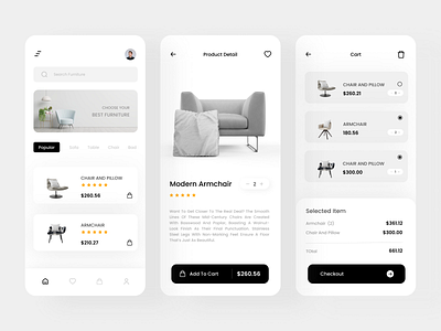 Furniture Shop - App Design 3d animation branding ecommerce furndex furniture shop furniture furniture app design furniture app furniture e commerce furniture shop furniture shop ui furniture store app exploration graphic design logo motion graphics sofa ui