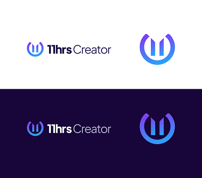 11hrs Creator - Modern & Minimal logo design 11 text logo blue logo bold logo branding design logo minimal minimal blue logo modern minimal logo purple logo