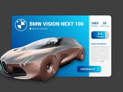 Crowdfunding Campaign app bmw car concept crowdfunding design home illustration interface payment screen ui user ux web web3.0 website