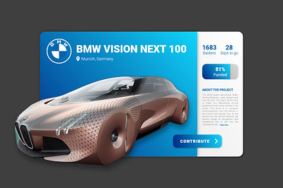 Crowdfunding Campaign app bmw car concept crowdfunding design home illustration interface payment screen ui user ux web web3.0 website