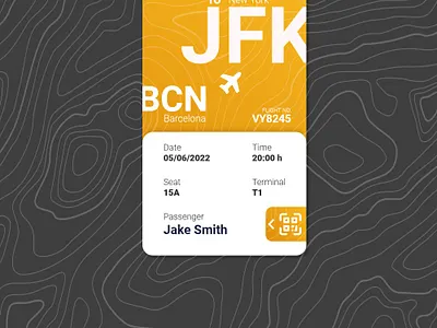 Boarding Pass app boarding branding card concept credit design home illustration mobile pass plane qr ticket ui user ux wallet web