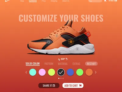 Customize Product app concept custom customize design fashion home illustration mobile nike product running shoes shop sneakers ui ux web website