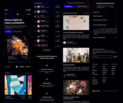 NFT Marketplace Landing Page - Mobile Version dailyui design mobile ui