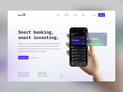 Smart banking, smart investing app bank banking banks finance hero hero section invest mockup money