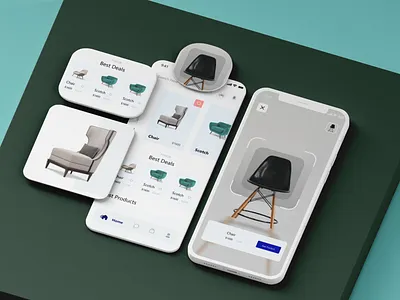 E-Commerce App with VR 3d app design ecommerce app free design full design furniture furniture design graphic design loading it solutions minimal mockup modern app products ui ui ux user experience user interface ux virtual reality