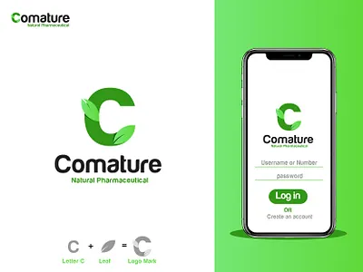 Comature Modern Pharmacy Logo Design branding corporate logo creative logo diagnostics logo gradient logo graphicdesign green logo leaf leaf logo letter c letter c logo lettering logo lettermark lettermark logo logo medical logo medicare logo modern logo nature logo pharmacy logo