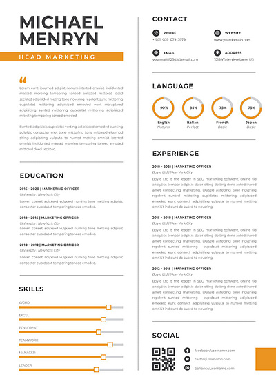 Professional Resume Template Word clean cover cover letter curriculum vitae cv design cv template design doc document graphic design illustration job job cv minimalist portfolio professional cv resume resume design resume template work