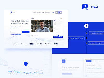 Rev.ai Website Design api argentina design design agency indicius mobile design motion graphics rev speech text ui ux web design website