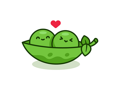 We are in the same boat, at least, let's love each other! baby cartoon character children flat funny graphic design green icon illustration kawaii kids logo love mascot outline peas sweet valentines day vegetable