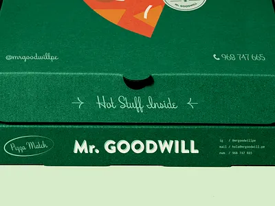 Mr. Goodwill — Packaging Details box branding corrugated design graphic design green packaging pizza restaurant