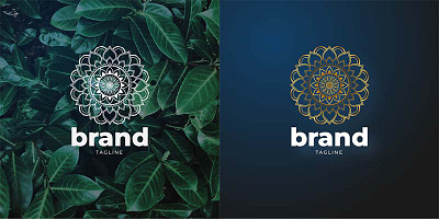 Flower mandala logo template