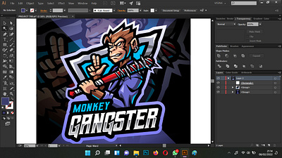 Monkey Esport Mascot Logo Design design esport game design illustration logo mascot logo