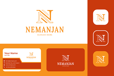 N initial logo shape