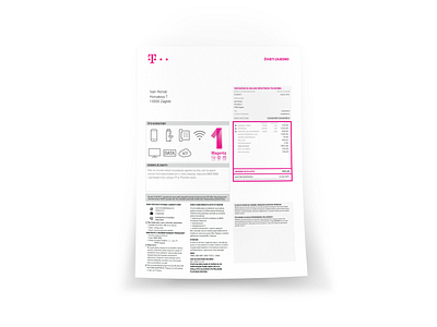 Croatian Telecom Bill Design bill branding croatia graphic design hrvatski invoice redesign t com tcom telecom telekom tmobile