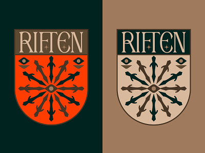 Riften Seal badge blades custom type dagger elder scrolls eyes gaming guild icon illustration logo medieval riften seal skyrim swords symbol thieves thieves guild type