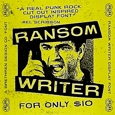 Ransom Writer Display Font badge branding flyer identity punk punk rock ransom type typography xerox